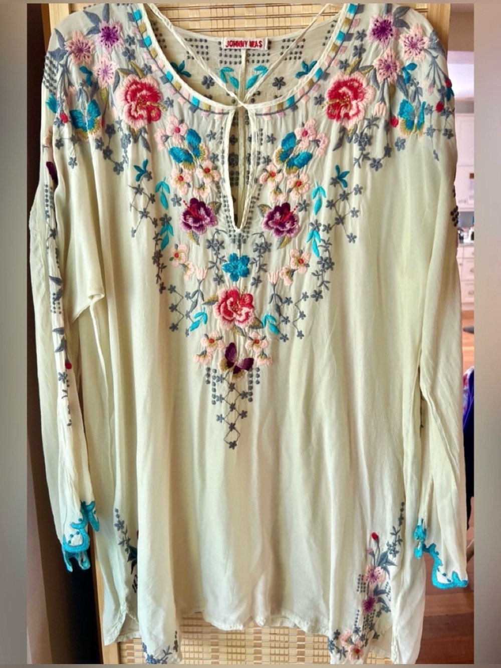 JOHNNY WAS Winter Butterfly Tunic XL EUC